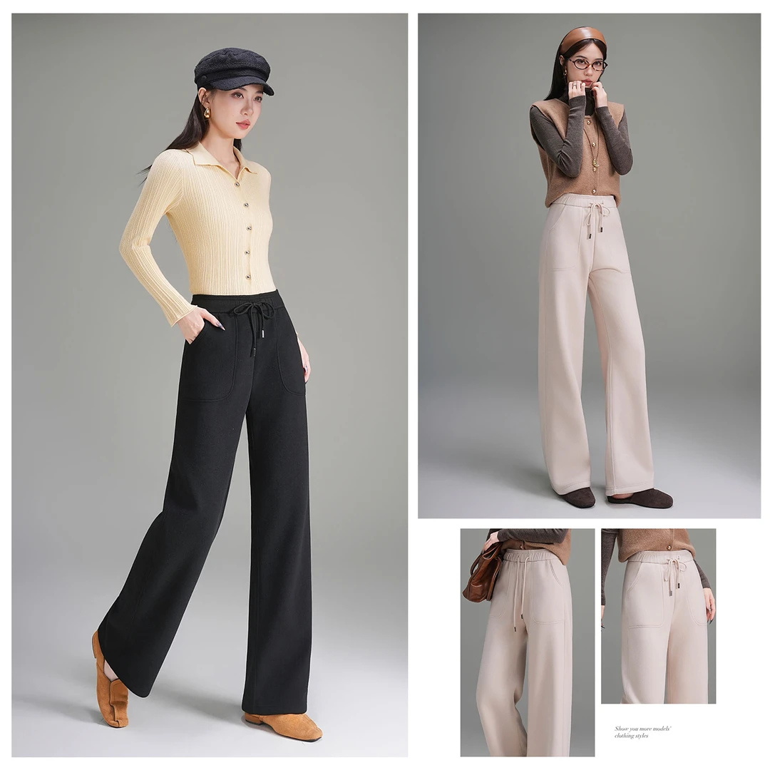 蝴蝶裤1255奢牌质感~天丝+山羊绒+桑蚕丝+10A抗菌！女款窄版阔腿裤