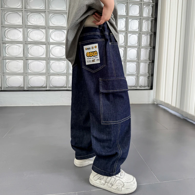 【2025秋款上新】男童牛仔裤儿童洋气宽松直筒裤子中大童春秋款长裤
