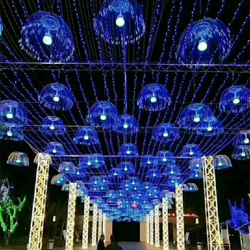 光纤灯水母灯户外防水吊顶七彩变色网红吊灯装饰灯酒吧清吧氛围灯