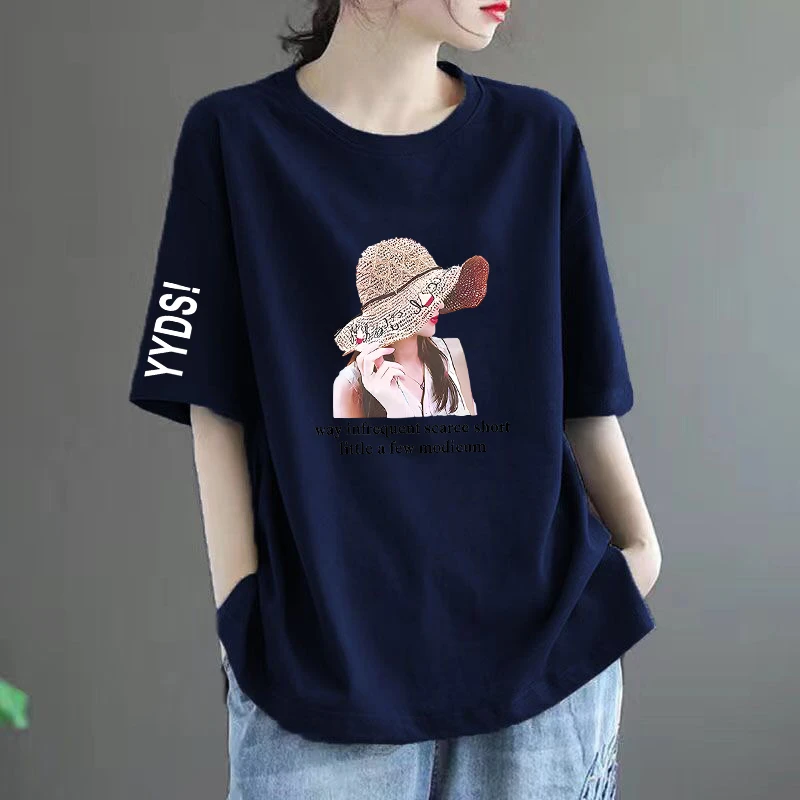 纯棉短袖t恤女新款宽松百搭显瘦洋气遮肉韩版休闲夏季时尚上衣女