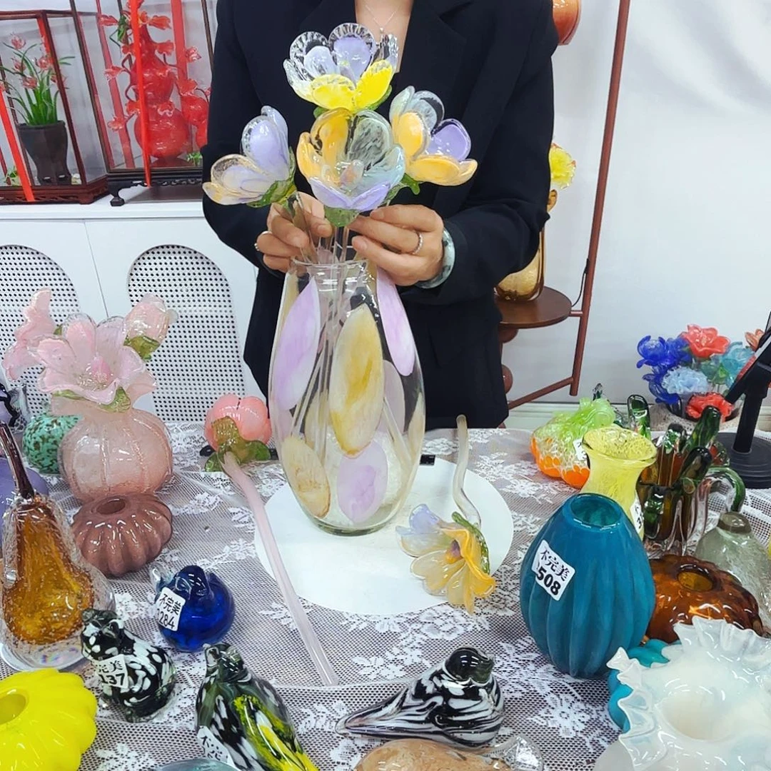 4花1瓶安妮家居琉璃摆件不完美
