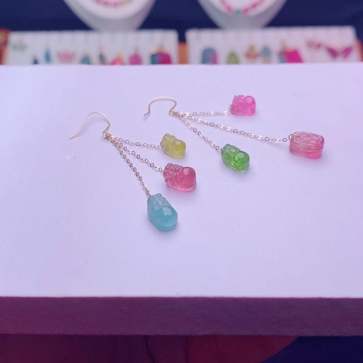 耳饰碧玺18K金镶嵌m