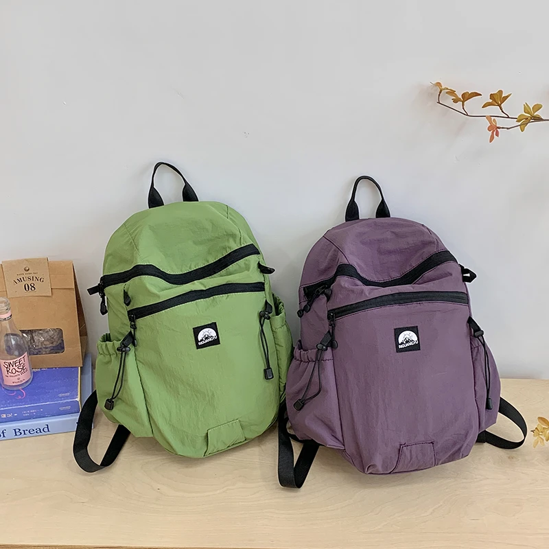 2025韩版ins日系大容量纯色简约时尚百搭男童户外旅行双肩背包包