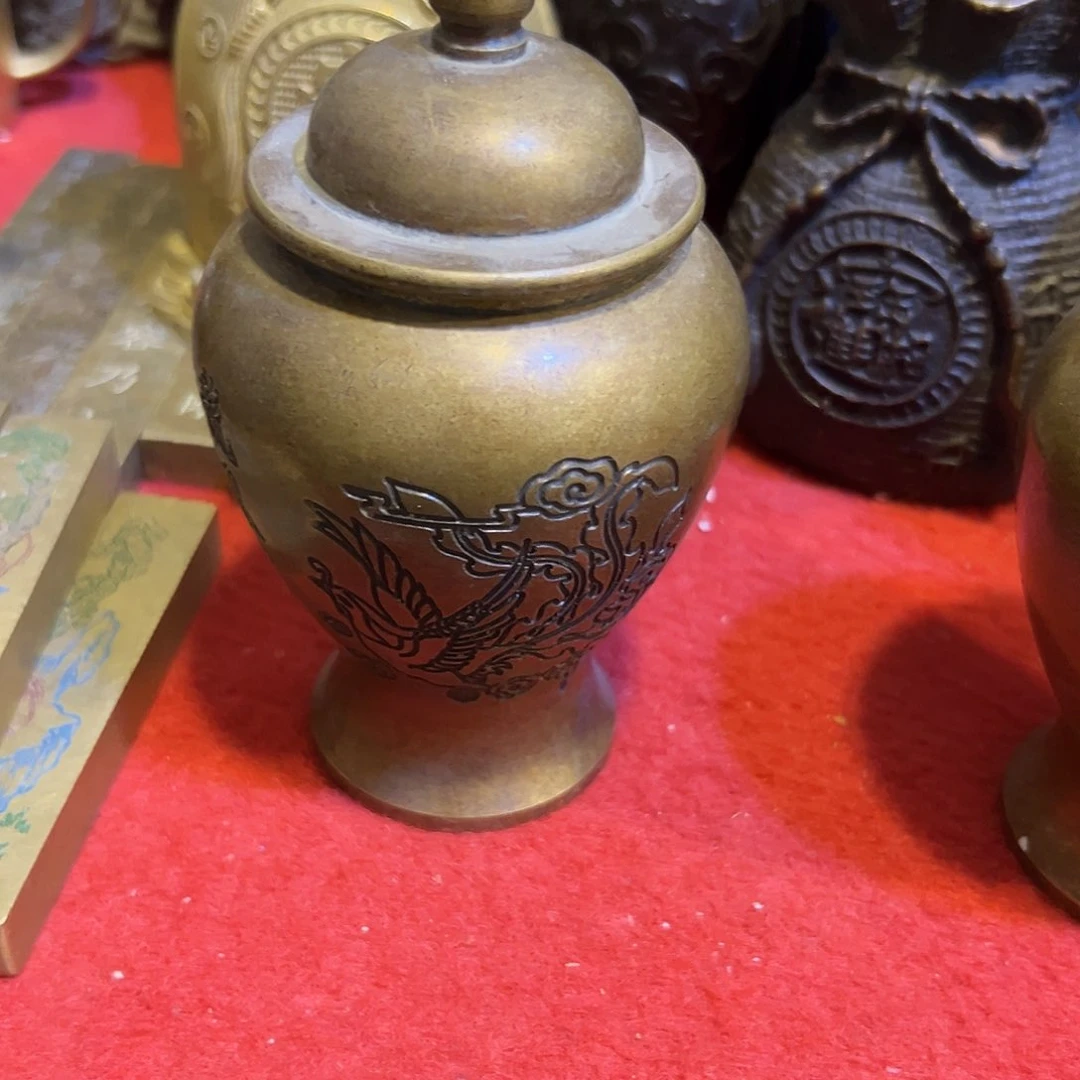 来***缘黄铜摆件，文房摆件工艺品