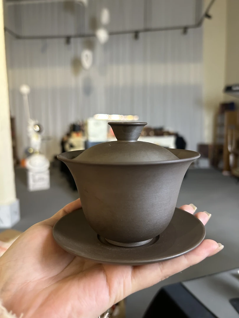 【建水紫陶】新款百克盖碗（轻 速干）