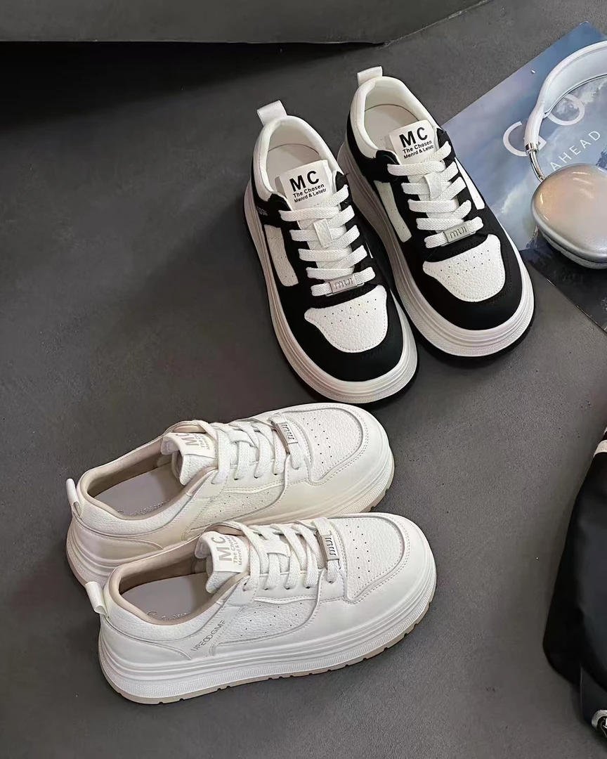 运动鞋厚底女鞋春季时尚潮流鞋子时尚休闲鞋低帮小白鞋熊猫鞋