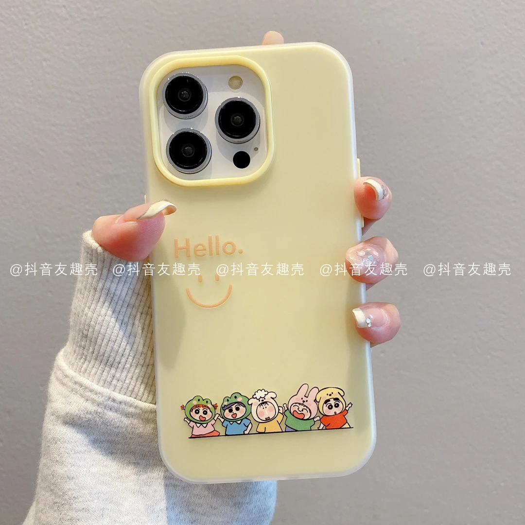 适用于苹果16新款/华为/小米/果冻壳可爱潮ins卡通手机壳小新家族