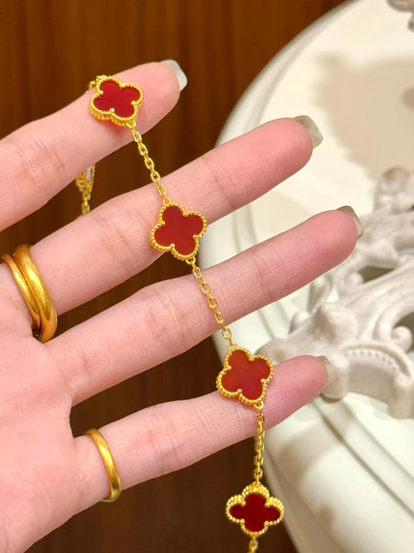 足银手链 足银999手链四叶草手链精致气质百搭送女友礼物