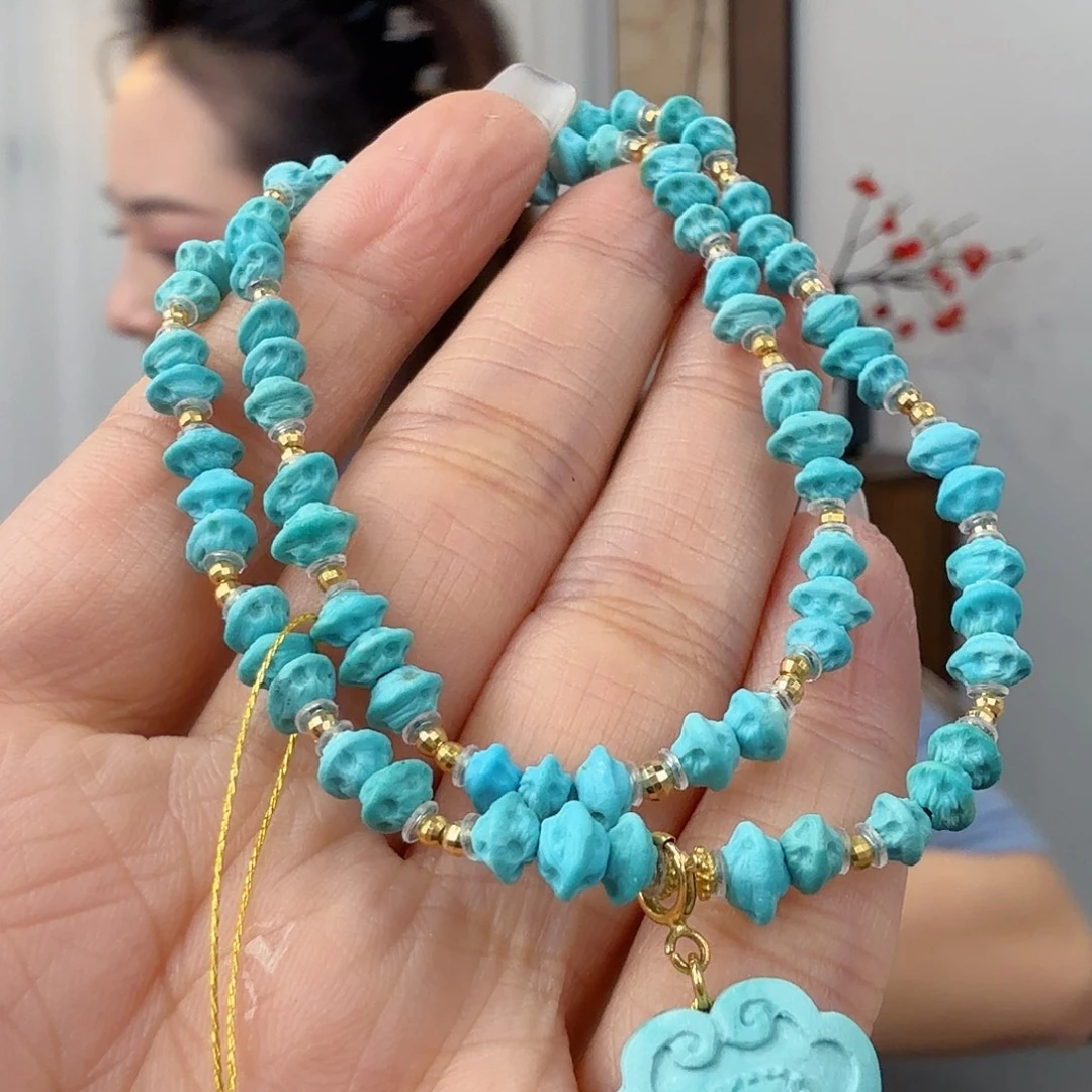 绿松石18K金镶嵌珠宝奇石