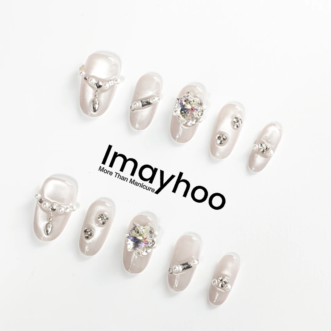 Imayhoo纯手工高定穿戴甲【星光梦】高级猫眼显白气质百搭DF06030