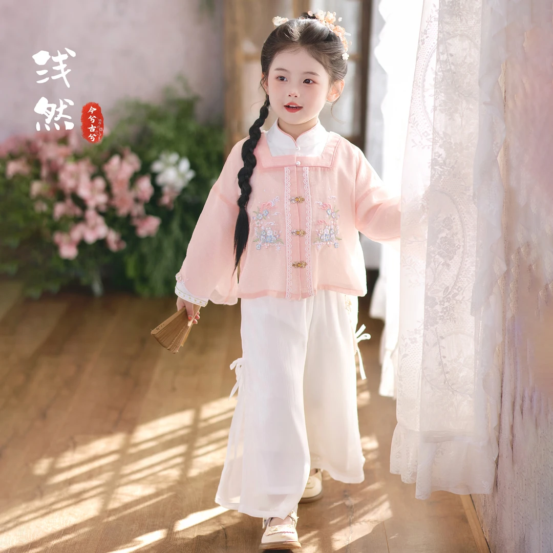 今兮古兮汉服女童春季2025新款古风套装小女孩国风春秋新中式唐装