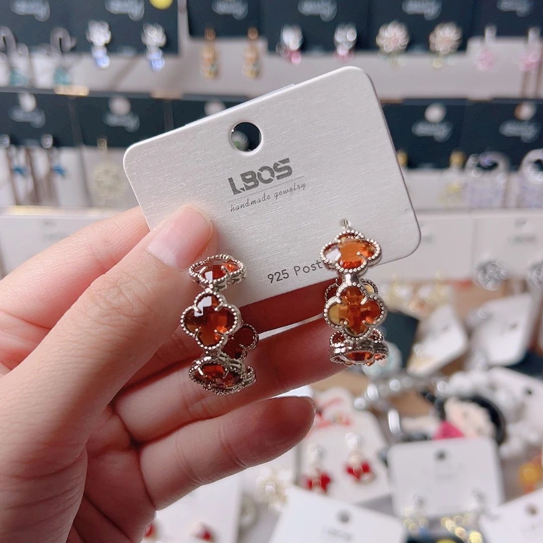 琉璃纯铜合金耳环的