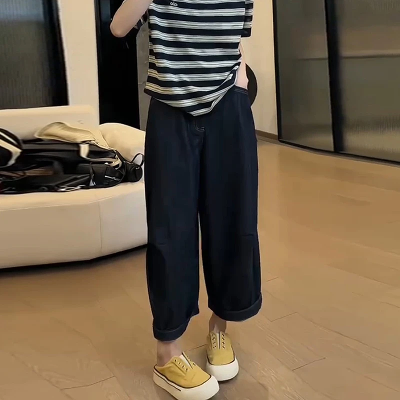 休闲垂坠感高腰裤子2025新款显瘦简约通勤时尚百搭流行好穿阔腿裤