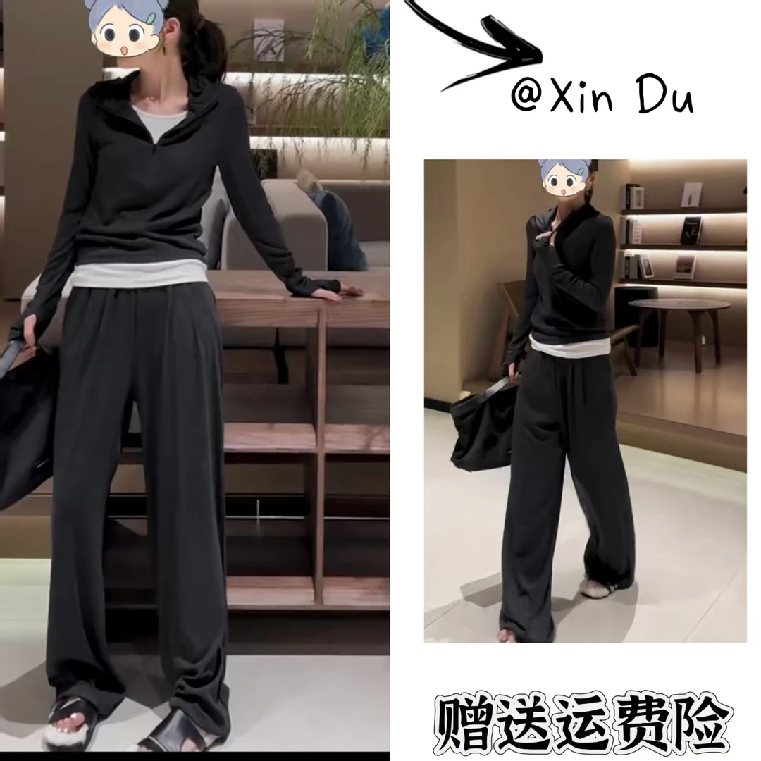 2025秋季新款时尚显瘦气质女士网红洋气两件套百搭款D22582