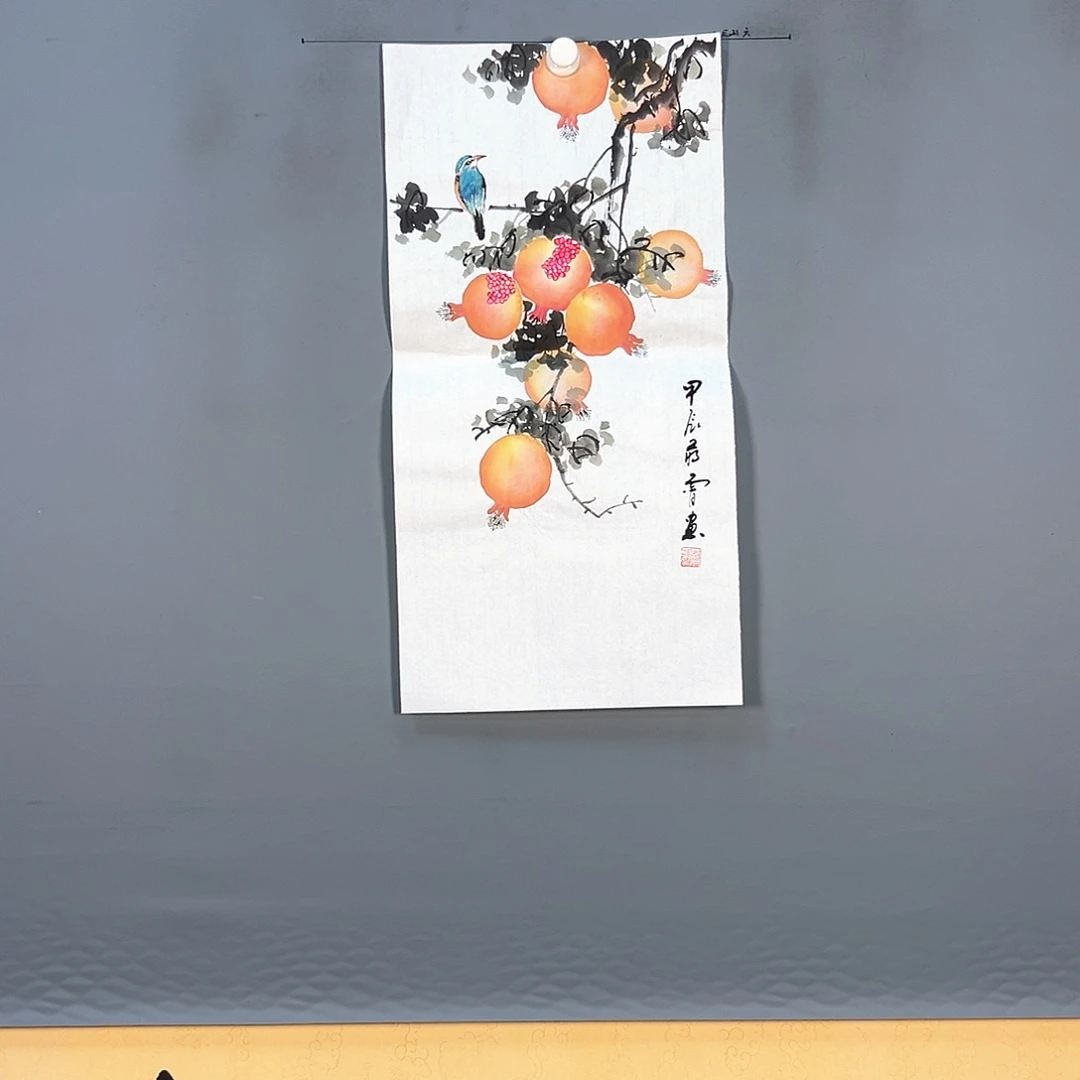 国画995 花鸟和蝴蝶在水中