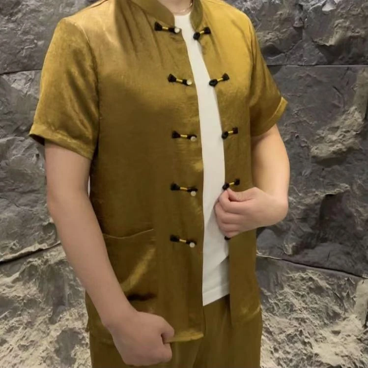 【黑水路专属】262502 082男士新款时尚休闲唐装T恤
