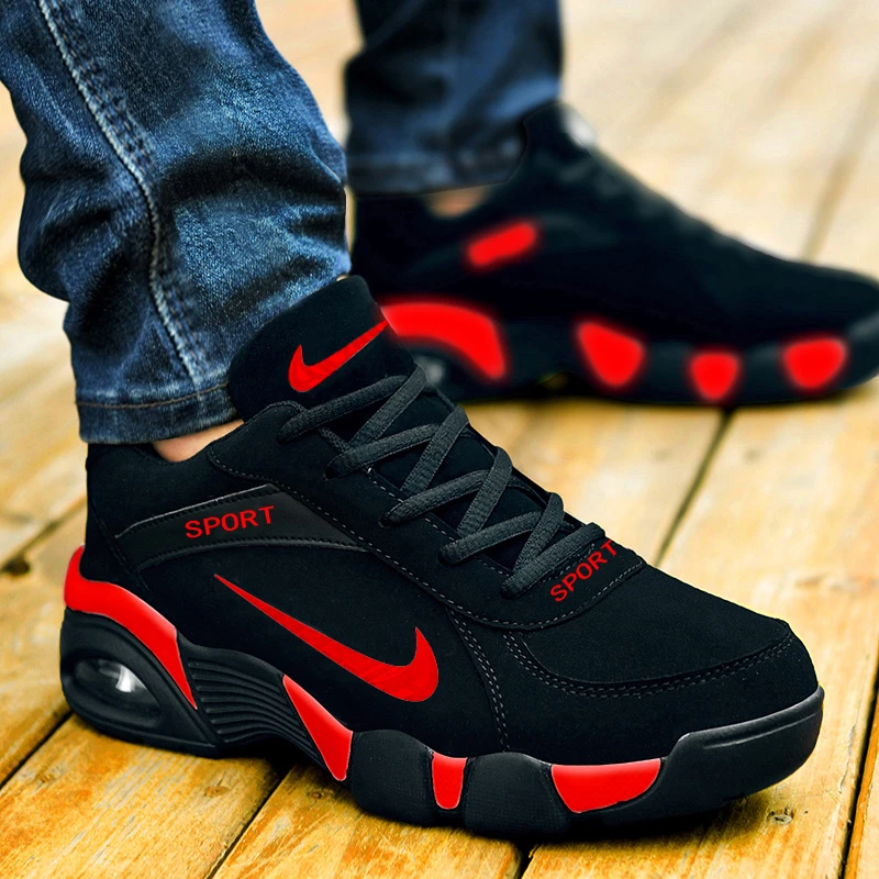 断码运动鞋男秋冬季新款男鞋皮面旅游男士保暖款休闲鞋气垫跑步鞋