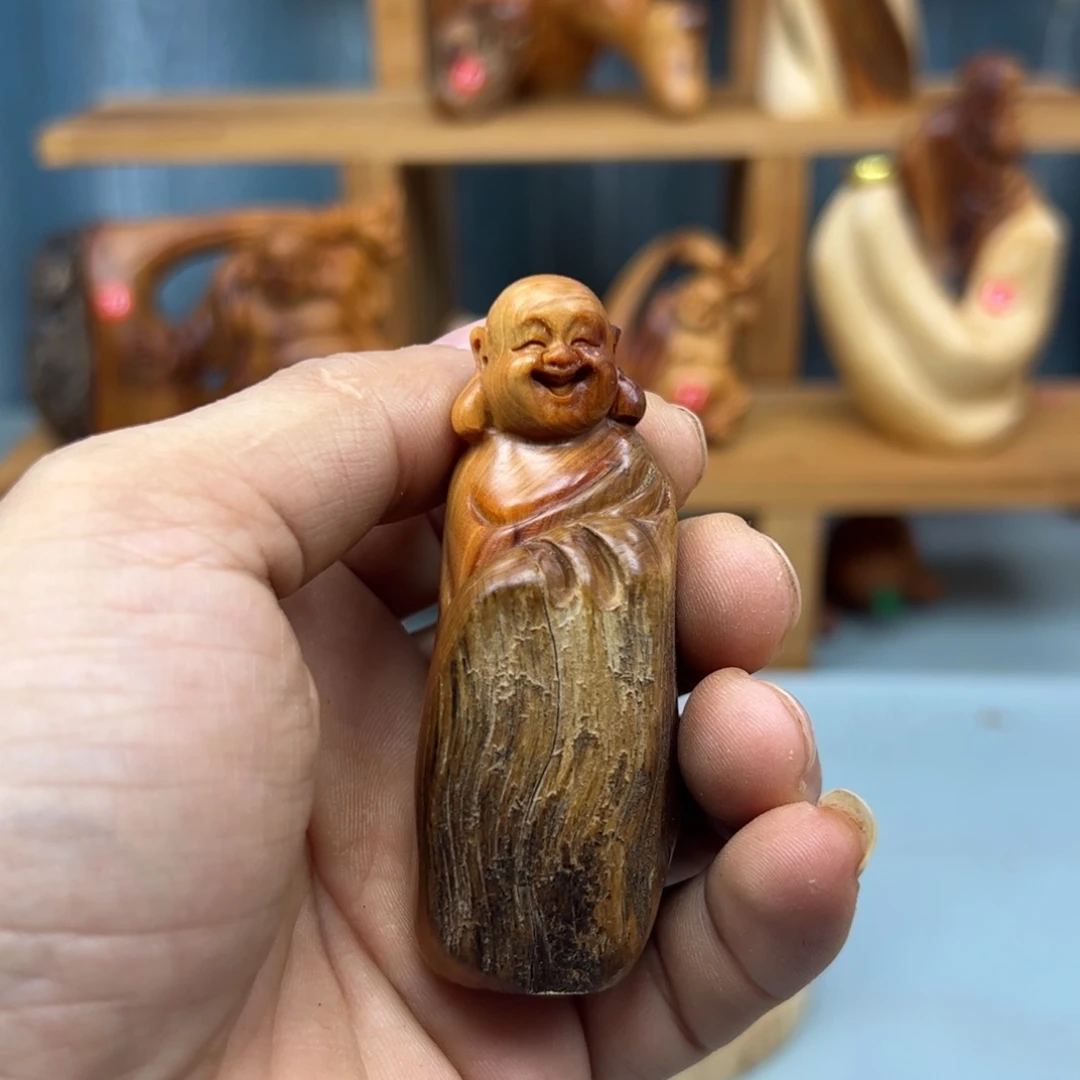 粘***糕木崖柏木摆件手把件