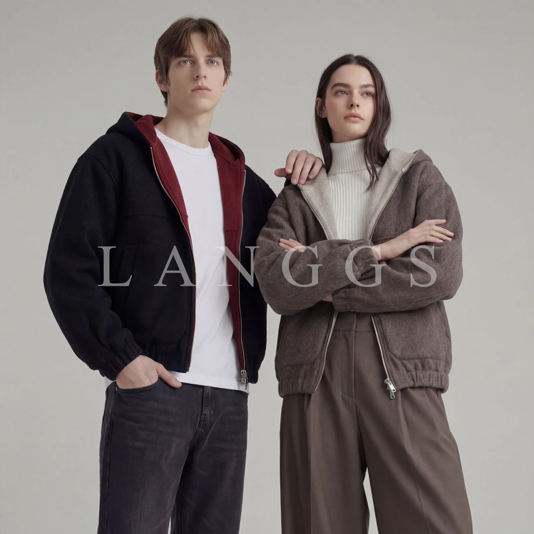 LANGGS&鸣谷【自由巡旅】美利奴羊毛双面呢外套-FW54171