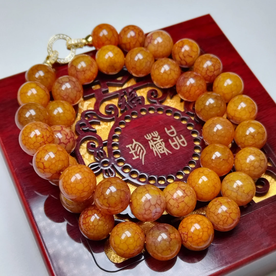 【侯总甄选】盛世典藏高档珠宝血灵参玉玛瑙吊坠项链