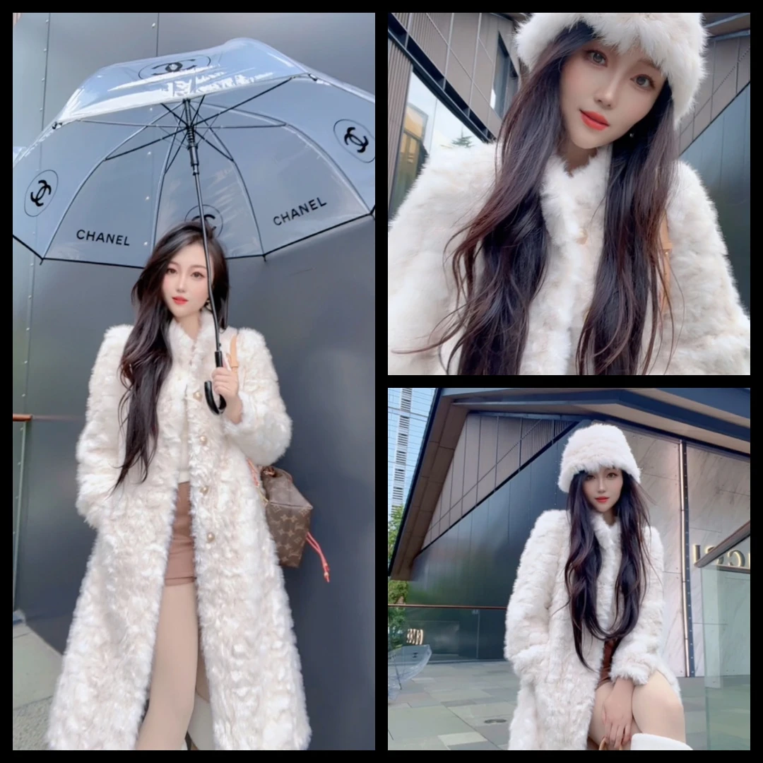 长款原版【海宁工厂】2025年新款时尚气质压花工艺麂皮外套花狐