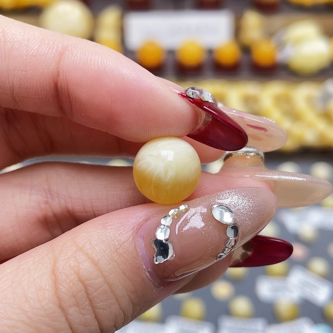 琥珀裸石未镶嵌蜜蜡圆珠11.7mm