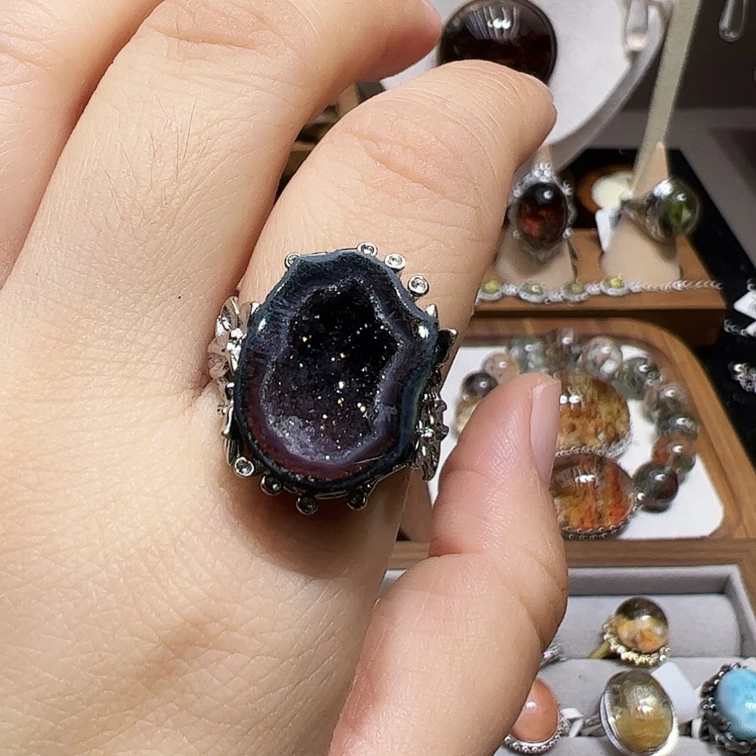 玲***0银S925镶嵌珠宝半成品水晶