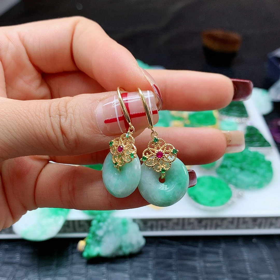 【闪购商品】翡翠耳饰银S925镶嵌，