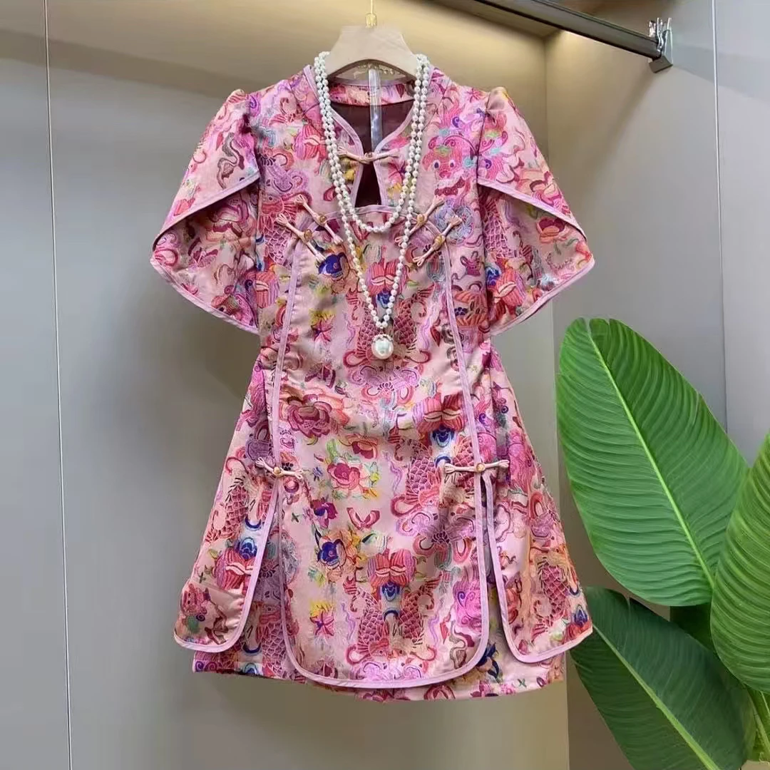 831-2025年夏季新款时尚气质显瘦百搭国风上衣+短裤两件套