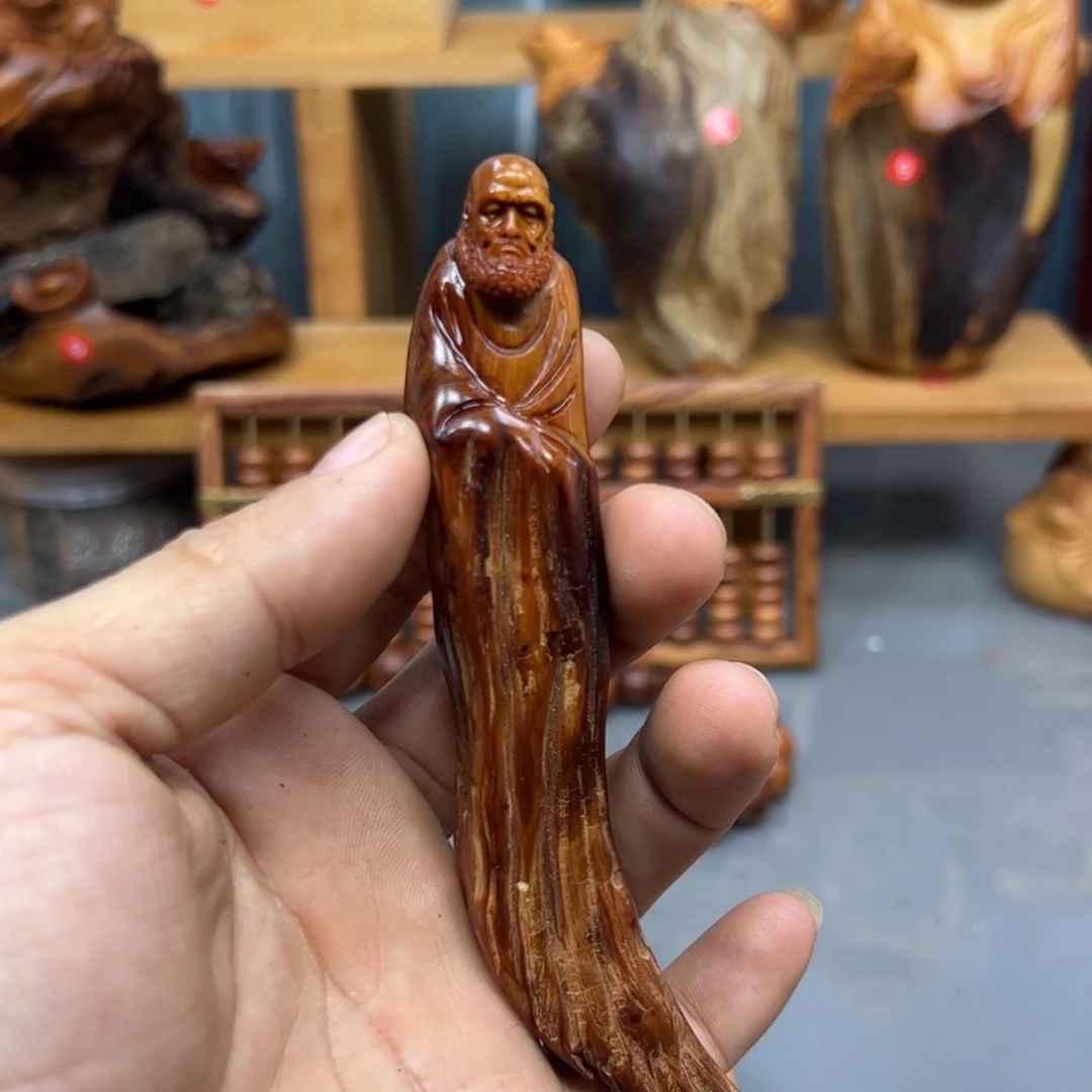 周***木崖柏木摆件手把件