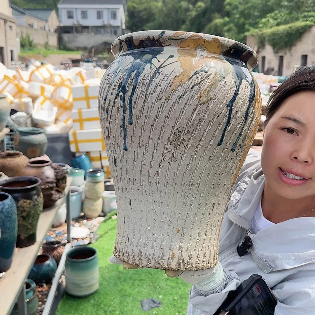 紫砂花盆王嫂花盆0624-313微瑕高33口24