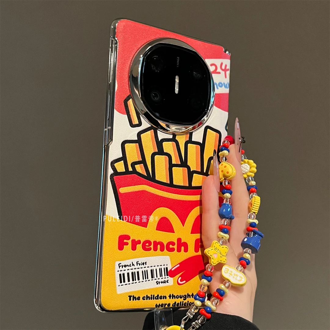 ins风趣味薯条适用华为MateX7典藏版折叠屏手机小众MateX6/X5/X3