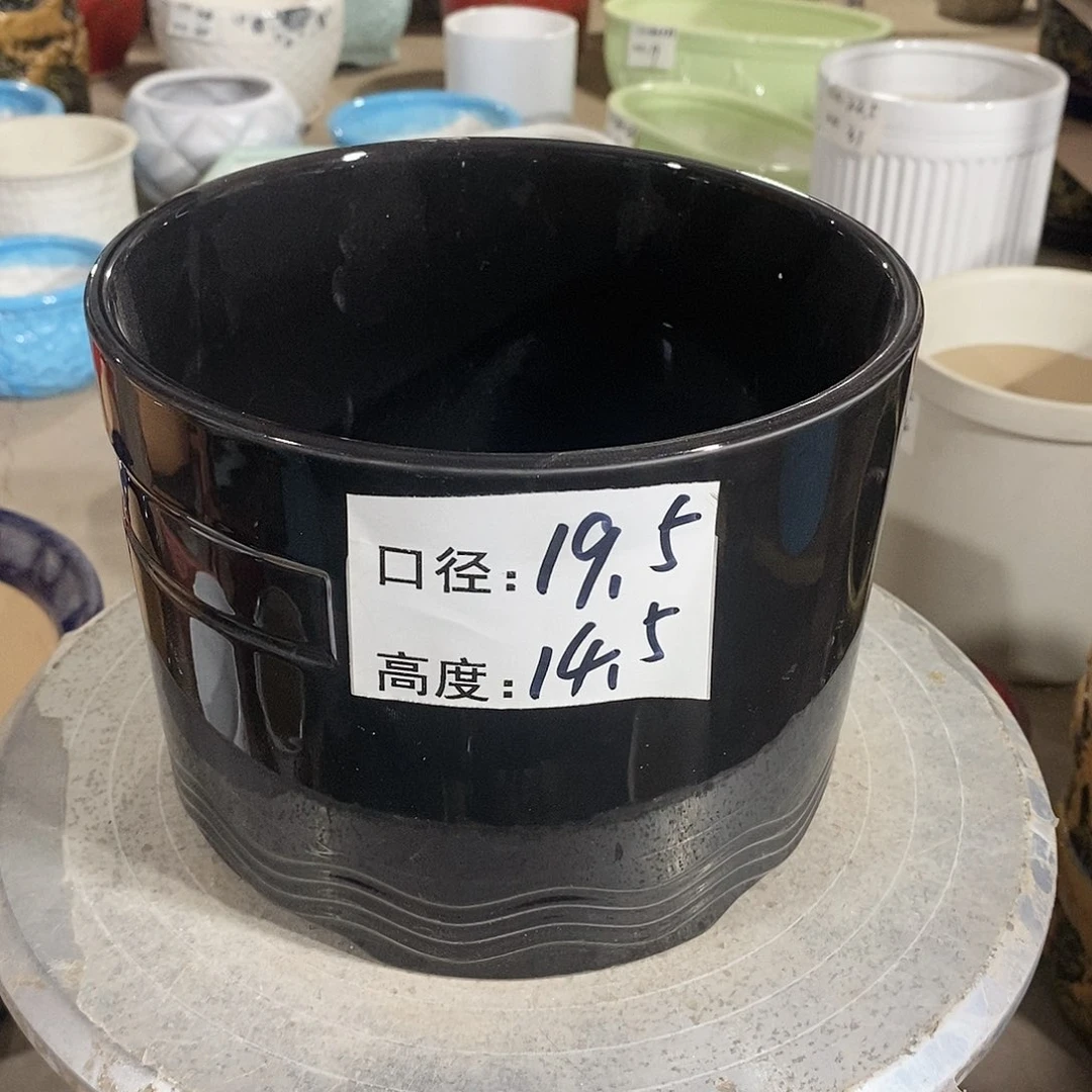 【闪购商品】陶瓷微瑕花盆-034-1个黑色