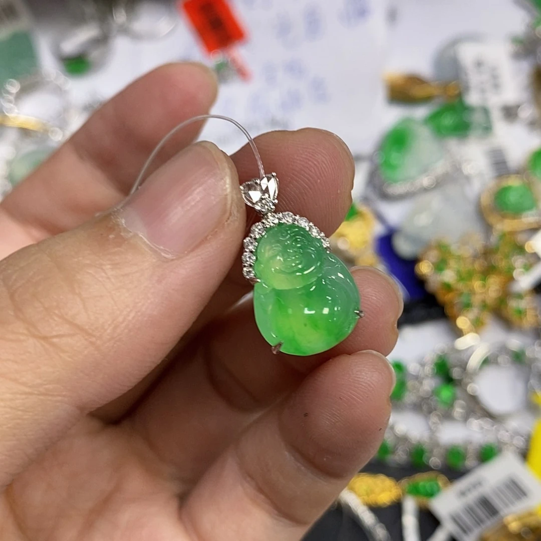 【闪购商品】翡翠18K金镶嵌吊坠(不含链)G****-吊坠