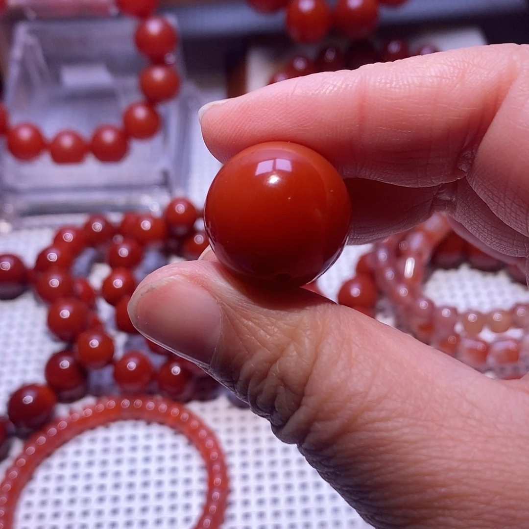 南红玛瑙未镶嵌单珠卡20