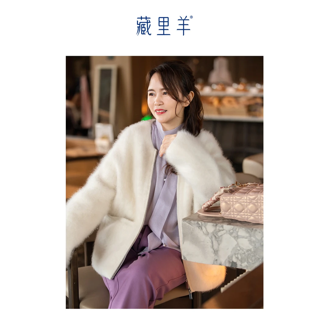 藏里羊【北美小动物毛毛】“赛diao蝉”厚实有型贝贝白外套M1423