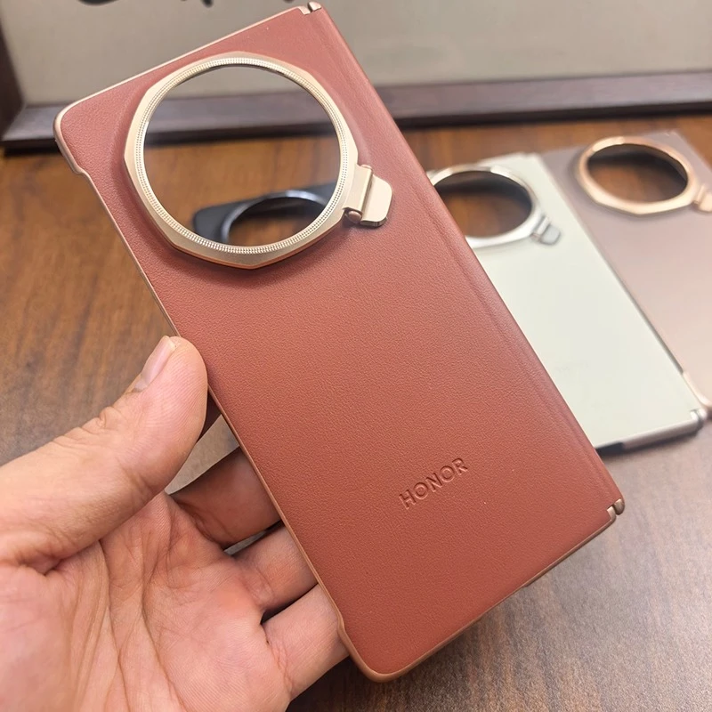 镜头支架适用荣耀Magicv5手机壳新款折叠屏中轴全包超薄素皮防摔