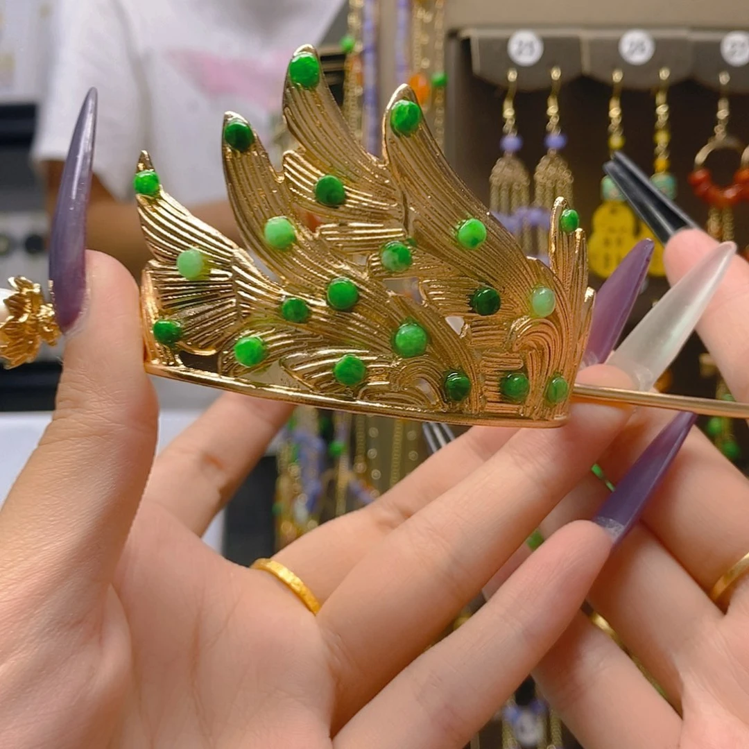 翡翠合金耳饰翡翠