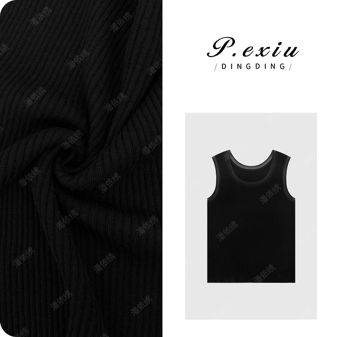 PanYiXiu/潘依绣羊-毛纯色简约百搭针织圆领无袖针织背心 ZZ0808