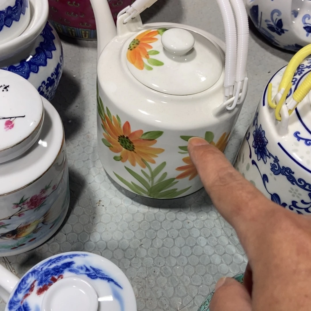 屋***猫瓷片景德镇陶瓷壶一个