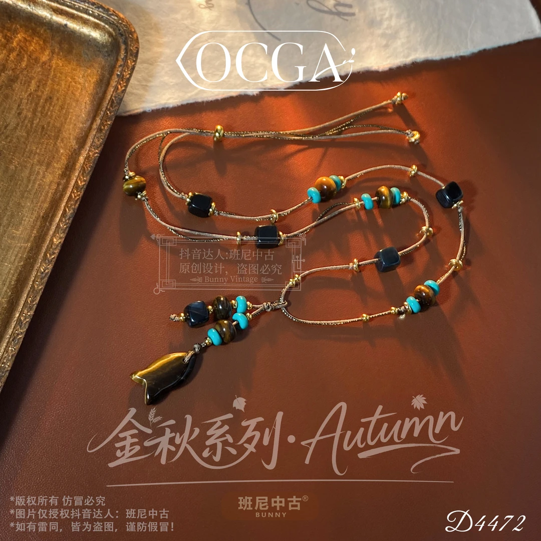 镀k金D4472法【咖啡木鱼】秋冬ALXDANAS 爱丽丝项链