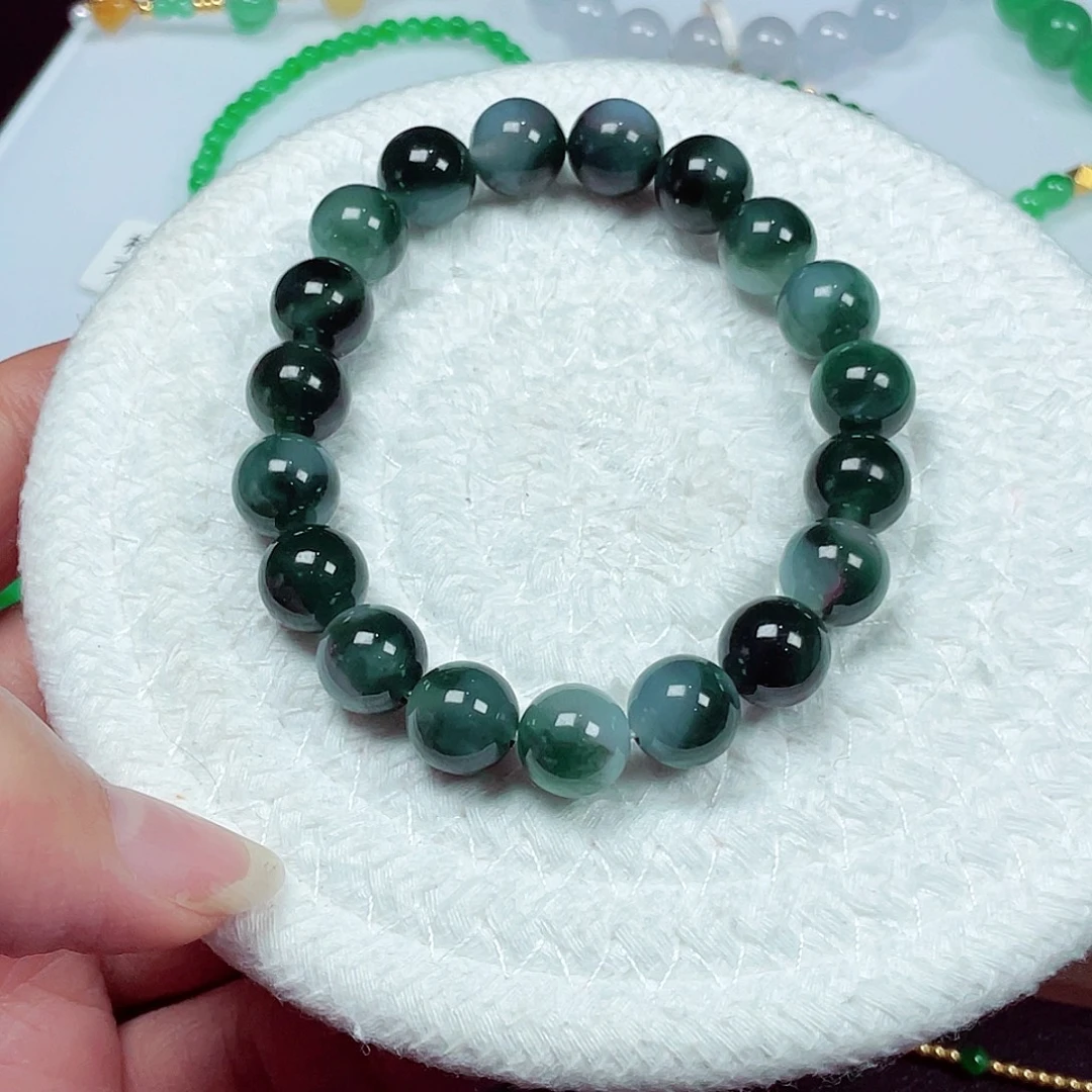 翡翠未镶嵌手链天然缅甸翡翠A货卡10