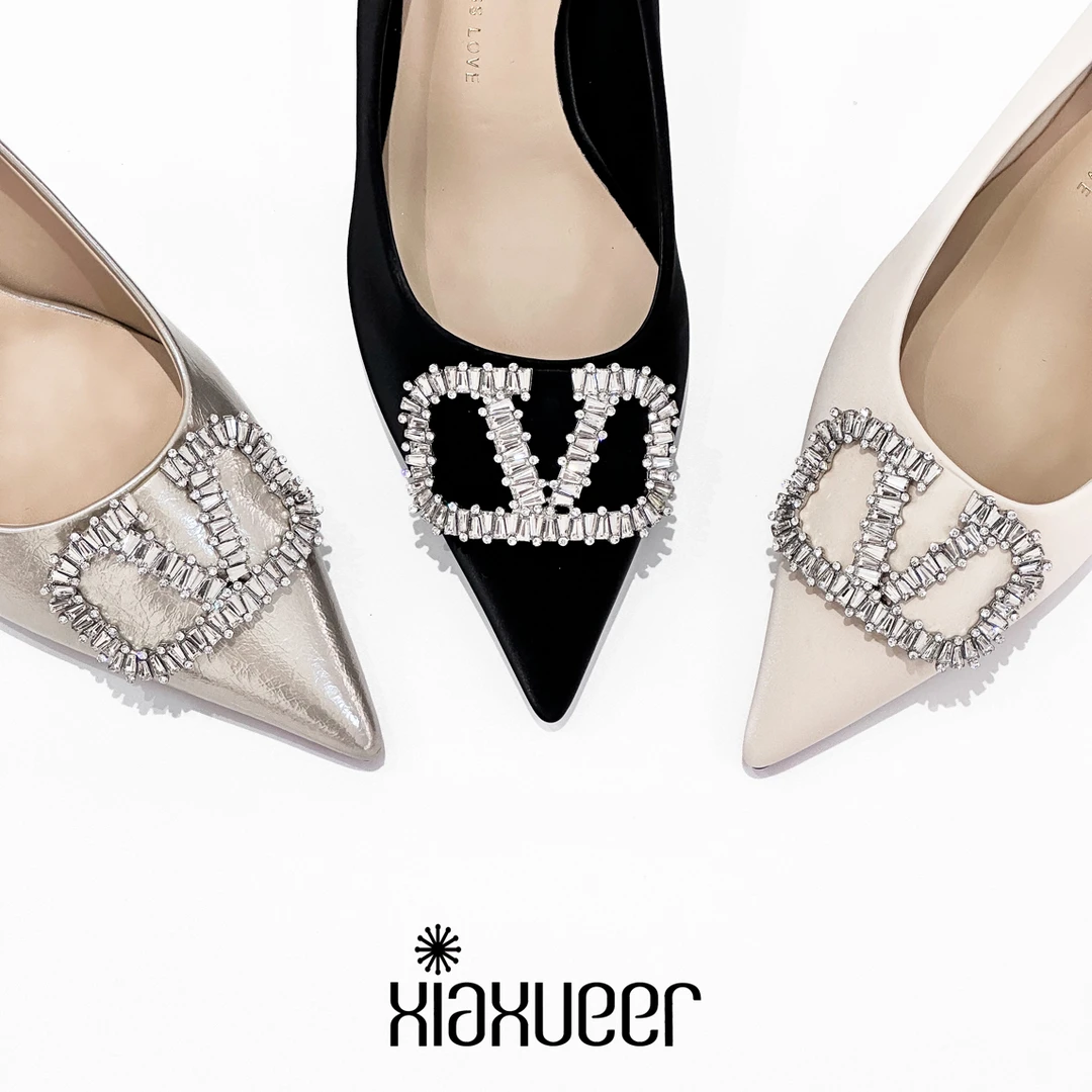 夏雪儿女鞋｜7公分水钻浅口单鞋女仙气优雅宴会高跟鞋