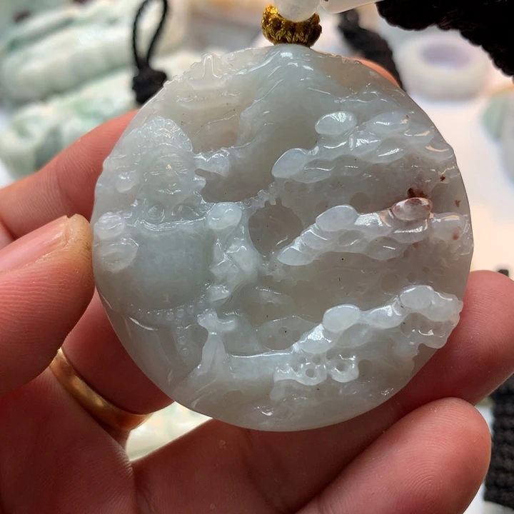 翡翠未镶嵌颈饰保真天然a货翡翠