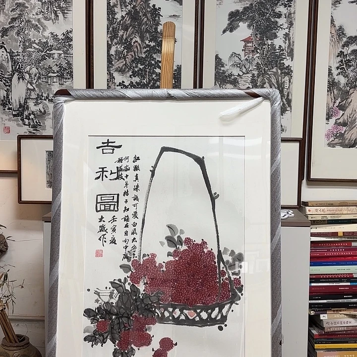 绘画吉利图65x95带框