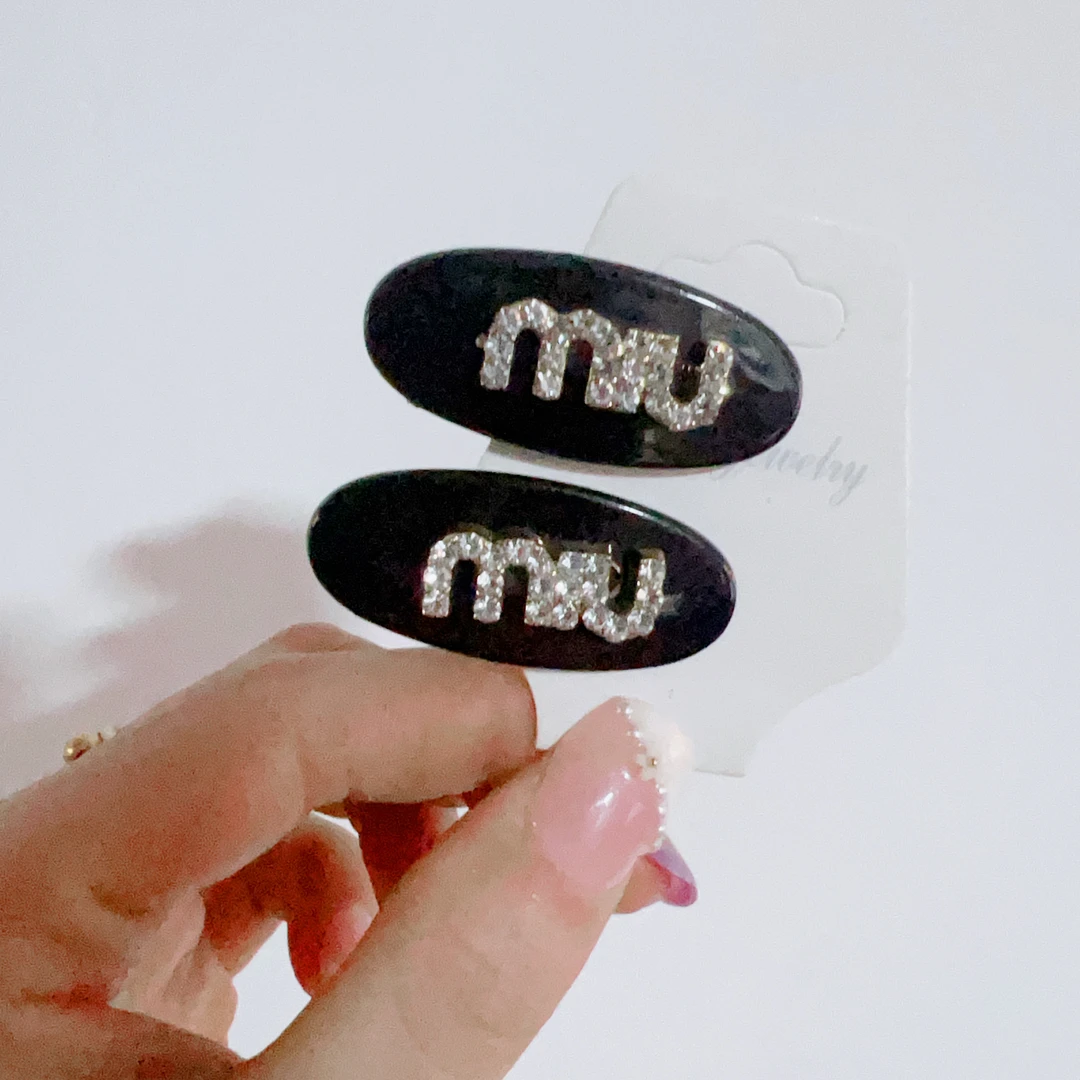 黑色鸭嘴夹~复古法式字母侧边夹发夹高级感小香风发饰女2189