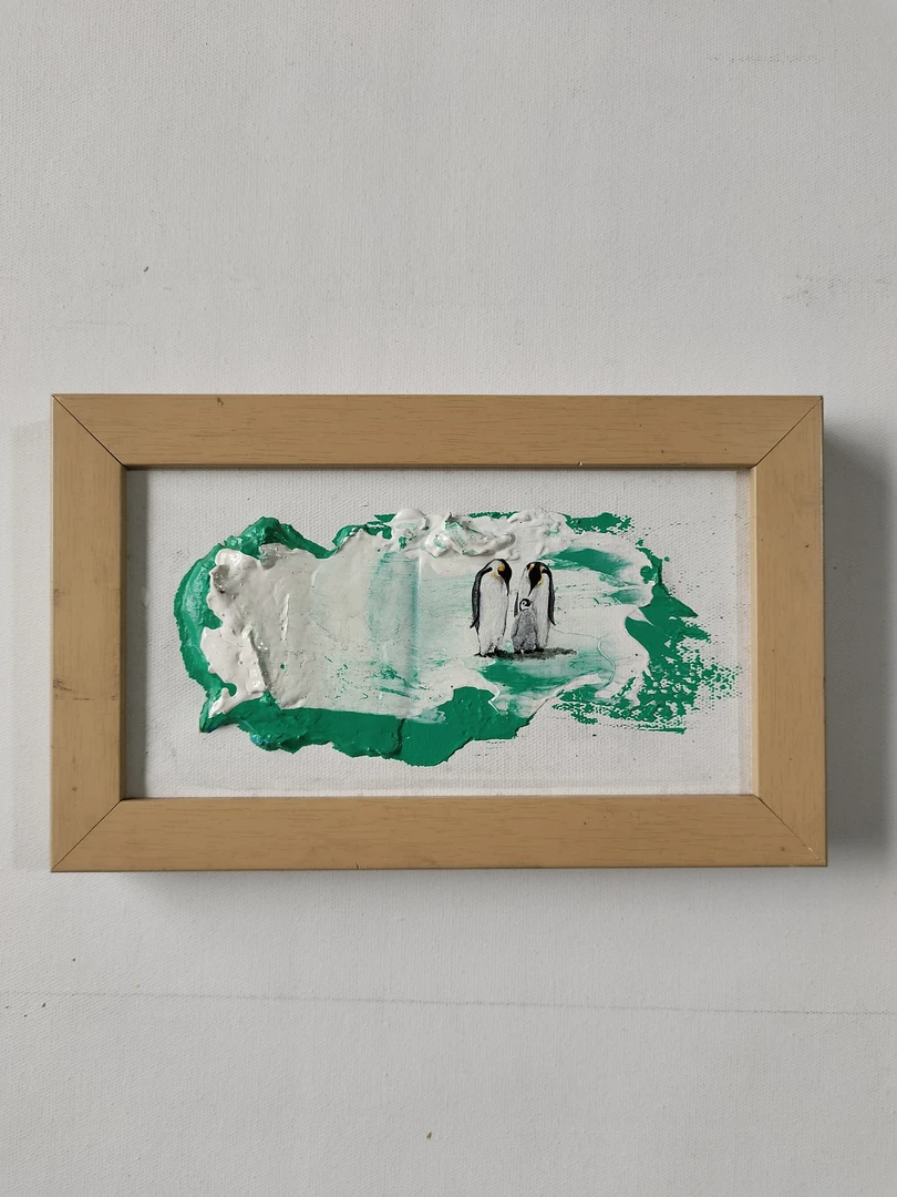 《企鹅》丙烯装饰画书房玄关沙发背景装饰画