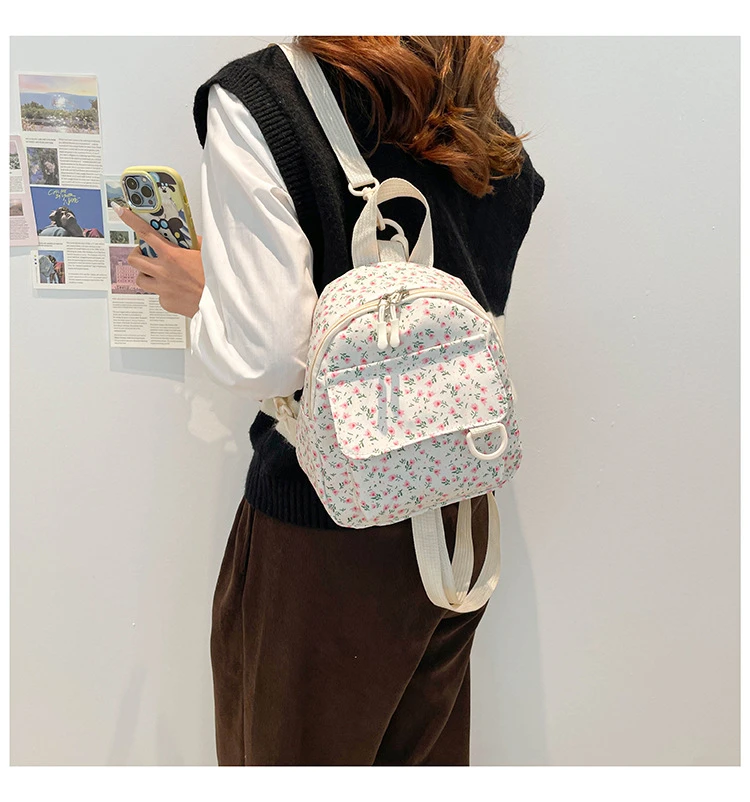 13-【全新挂板】小碎花韩系小清新文艺学生小包新款学院风迷你背包