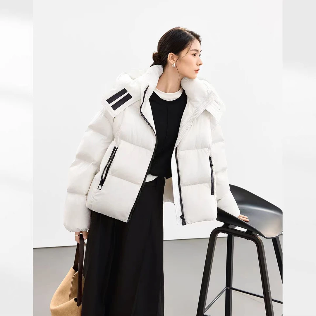 868--时尚短款冬季保暖羽绒服连帽外套
