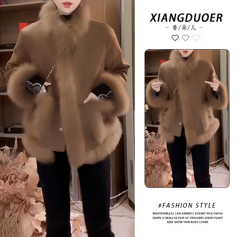 优雅暖冬氛围风宽松棉服女装2026冬季新款简约日常松弛感韩系温柔